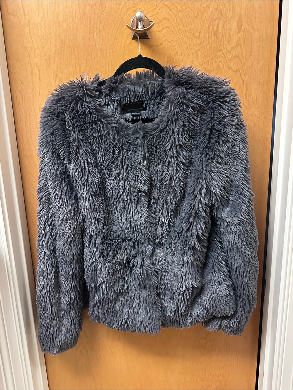 Sanctuary Gray Plush Teddy Faux-Fur Jacket